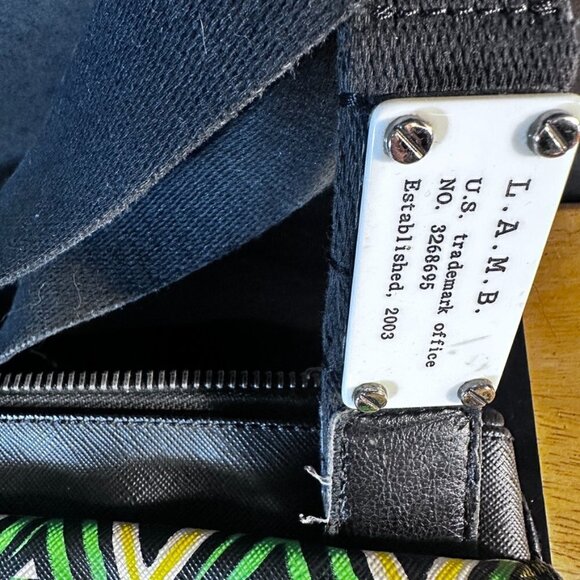 L.A.M.B Bag Green EUC Authentic Handbag Pocketbook Crossbody Tribal African Art - Picture 2 of 13